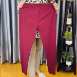 Solid Color Cotton Full Length Leggings - Image 7