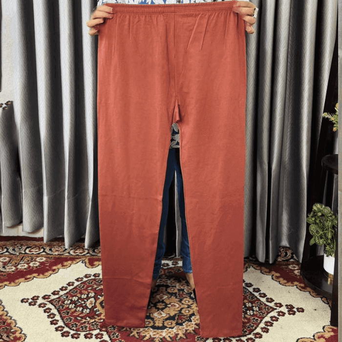 Solid Color Cotton Full Length Leggings - Image 10