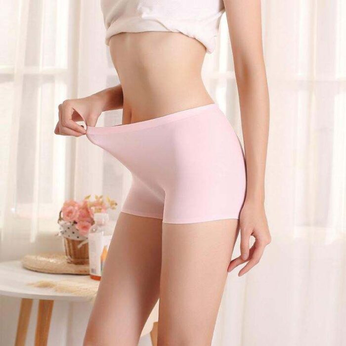 Seamless Women Ice Silk Mid Waist Breathable Boxer Shorts - Image 1