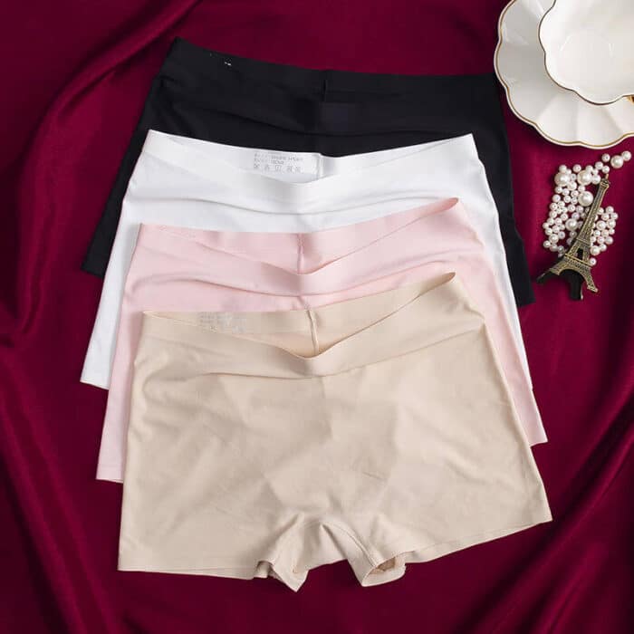 Seamless Women Ice Silk Mid Waist Breathable Boxer Shorts - Image 3