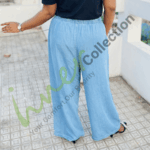 Ladies Denim Non Stretchable Plazoo- Icy Blue - Image 3